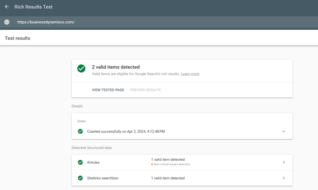 Structured Schema (Google Ranking Factors)- businessdynamixco.com